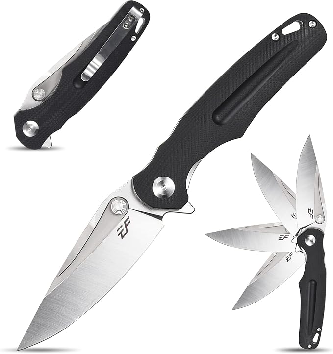 Eafengrow EF967 Pocket Folding Knife G10 Handle D2 Blade EDC Tactical Knife for Outdoor Camping