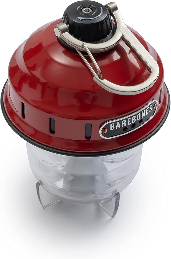 Barebones Beacon Hanging Light ??Red, Rechargeable LED Camping Lantern with Adjustable Brightness