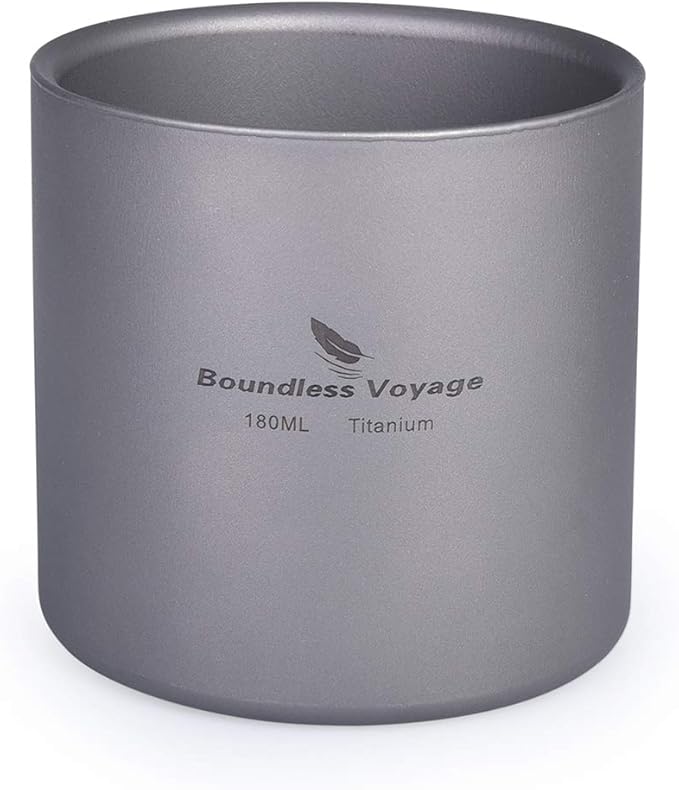 Boundless Voyage 3 in 1 Double Walled Titanium Cup Heat Resistant Mini Tea Drink Cup Outdoor
