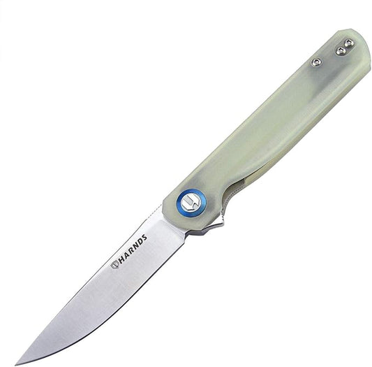 Wind Pocket Knife Flipper Sandvik Steel G10 Handle Folding Knife Ball Bearing with 2-Position Clip