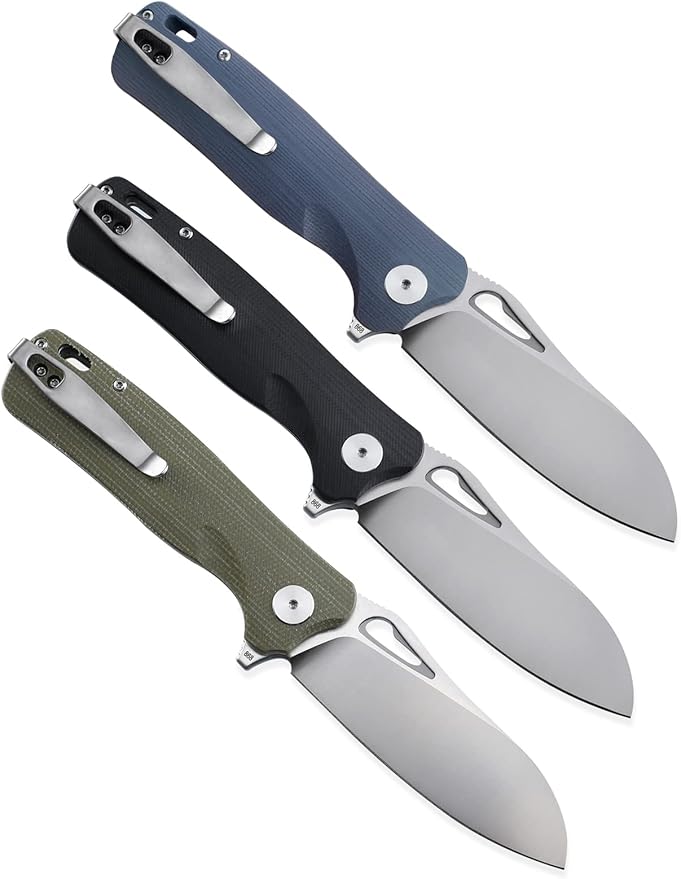 Petrified fish PF868 Bunta,3.35" D2 Satin Blade,146g G10 Handle Flipper Folding knife (Black G10