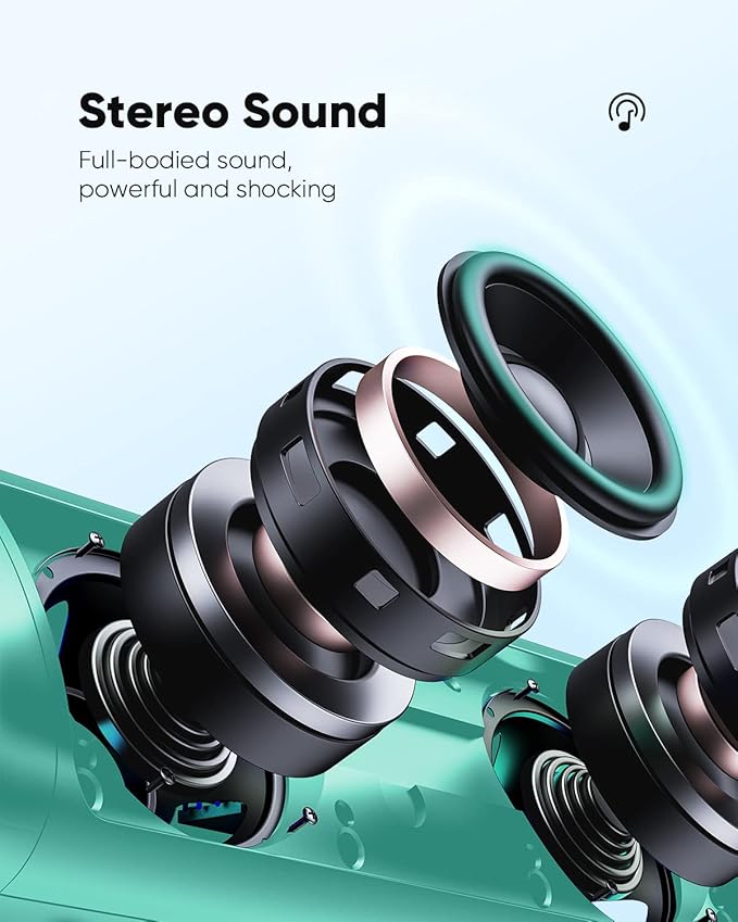 Bluetooth Speaker with HD Sound, Portable Wireless, IPX5 Waterproof, Up to 20H Playtime, TWS