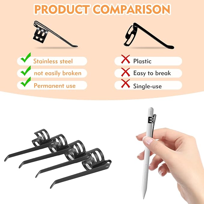 20 Pieces Replacement Flashlight Clip for Removable Accessories, Black Pocket Clip, Pen Clip