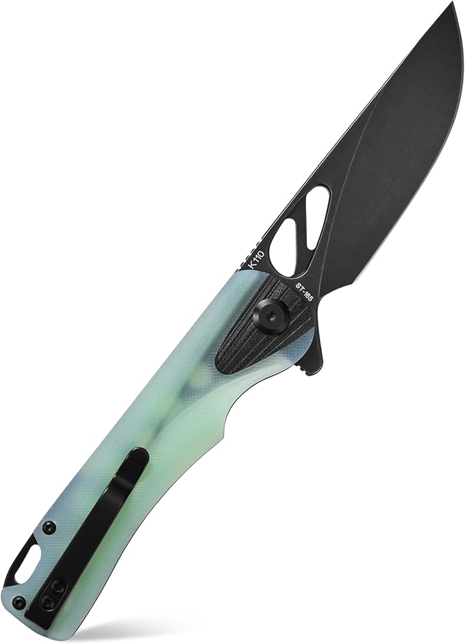 Sitivien ST165 Folding Knife,K110 Steel Blade with G10 Handle EDC Tool Knife Pocket Knife for