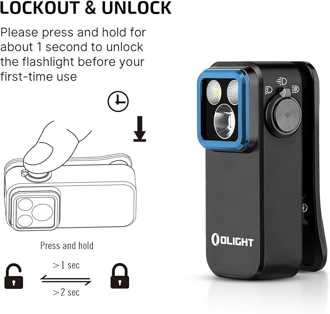 OLIGHT Oclip Pro EDC Flashlight Clip-on Light, Rechargeable 500 Lumens with Three Lighting