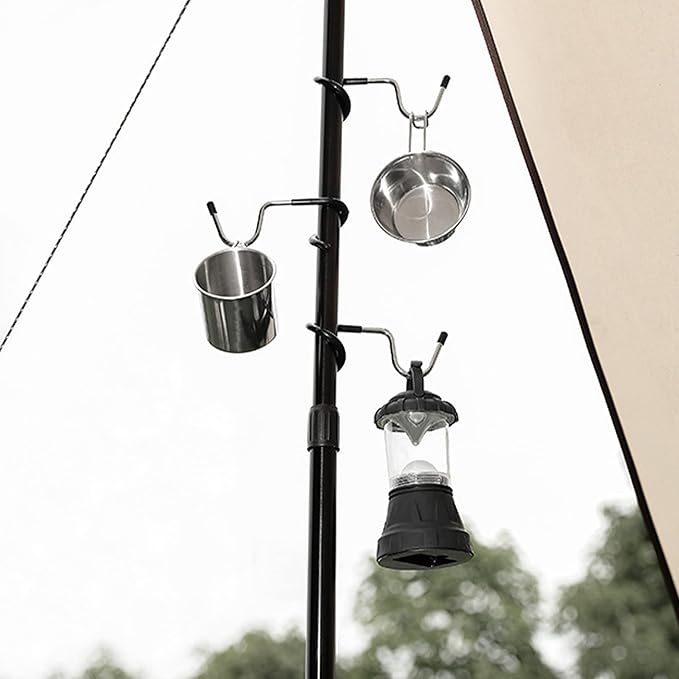 4PCs Garage Shelving Storage and Outdoor Camping Lantern Hooks, Non-Slip Bird Feeder and Kitchen