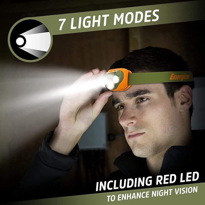 Energizer LED Headlamp PRO (2-Pack), IPX4 Water Resistant Headlamps, High-Performance Head Light