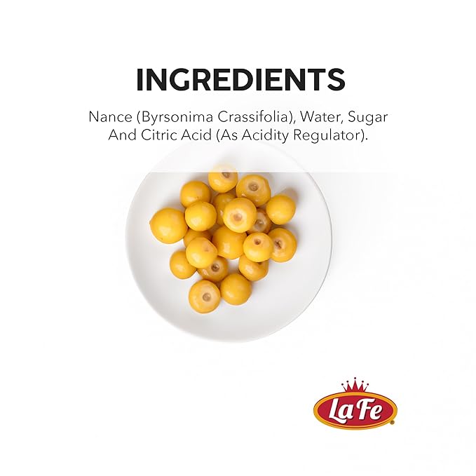La Fe Conserva Nance in Syrup - Nance Fruitas, Latin American Tropical Fruit, Preserved Exotic