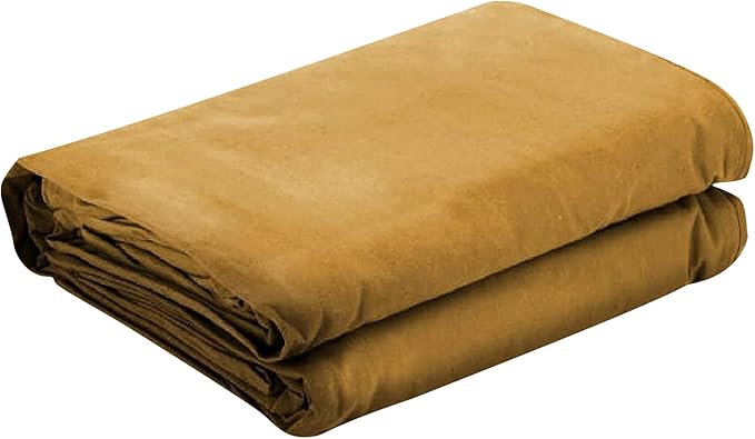 Tarps Now 8x12 ft Heavy Duty Canvas Tarp | 18 MIL Industrial Grade, Tear Resistant, Reinforced