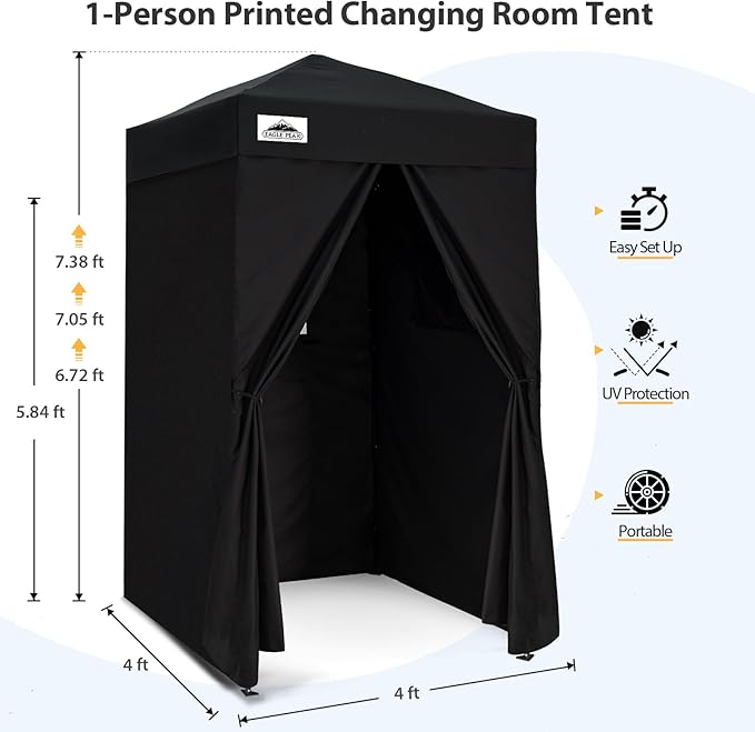 EAGLE PEAK Flex Ultra Compact 4x4 Pop-up Canopy, Sun Shelter, Changing Room, Portable Privacy