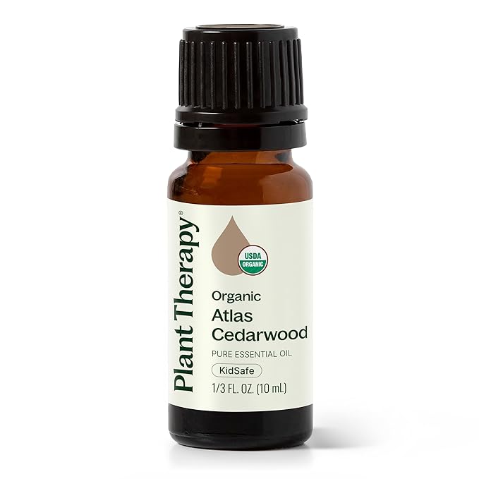 Plant Therapy Organic Atlas Cedarwood Essential Oil 100% Pure, USDA Certified Organic, Undiluted