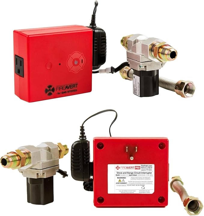FireAvert-Gas Stove Auto Shut-Off Device (1/2" Pipe Line), Oven Monitoring Solution for Senior