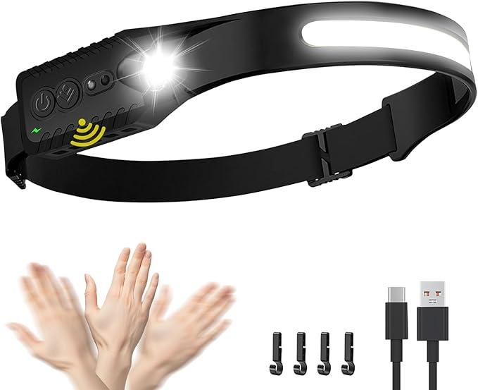 Rechargeable LED Headlamp, 400 Lumens, USB-C, IPX4, 5 Modes ??Lightweight, Adjustable