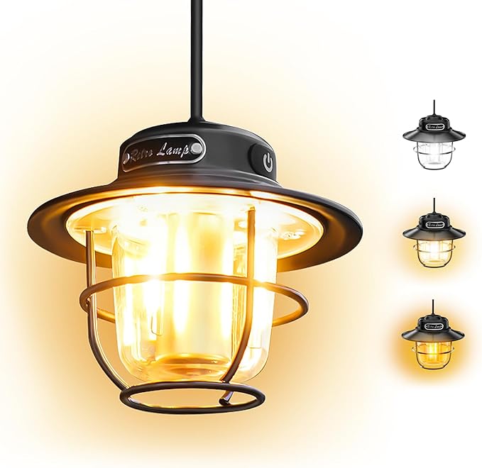 Camping Lantern, Portable Camping Light, Rechargeable Lanterns 4 Light Modes(1300-6500K)