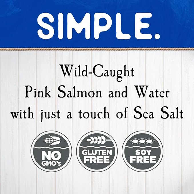 Blue Harbor Fish Co. Wild Pink Salmon in Water with Sea Salt - 5 oz Can (Pack of 12)
