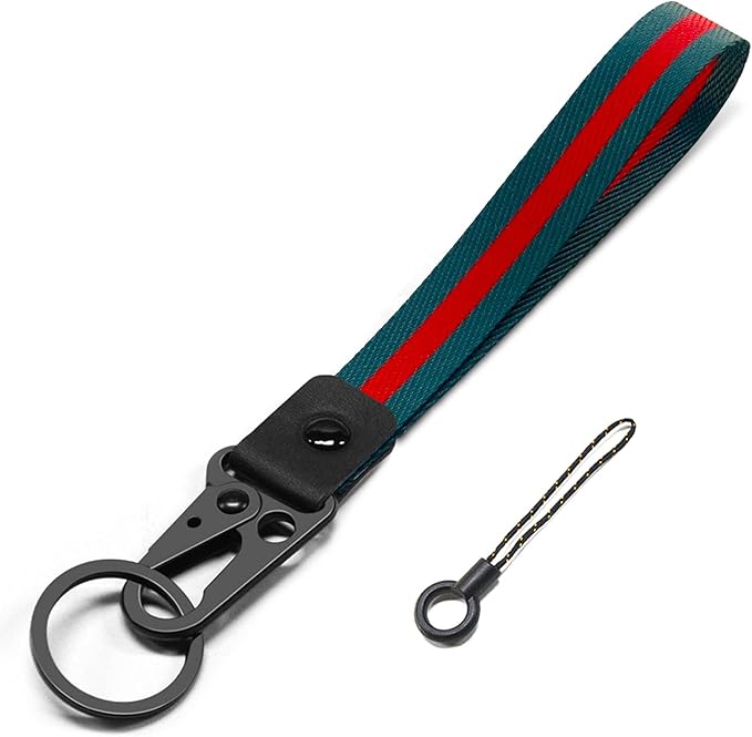 ABLAZE Wrist lanyard Keychain, Key Lanyard Holder Wrist Strap for Men Women (Red-Green)