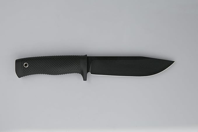 Tactical Fixed Blade Knife, 5.87 inch Blade, 4.65 inch Kray-Ex Handle, Stonewashed 420 Stainless