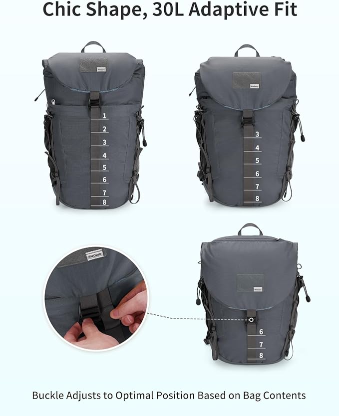 Blue Quartz Hiking Backpack 30L Lightweight Packable Backpack for Travel, Water Resistant Foldable