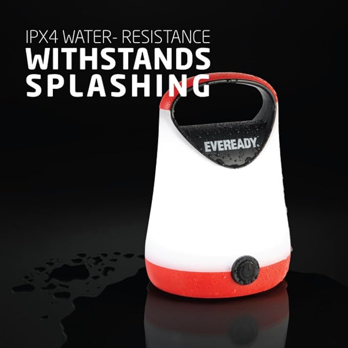 Eveready LED Camping Lantern, Bright Battery Powered Lantern, Water Resistant Hurricane Supplies