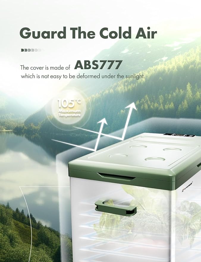 A-Premium 12 Volt Refrigerator 47QT/44.7L Portable Car Fridge Cooler (w/ ABS777 Cover), -4°F~68°F