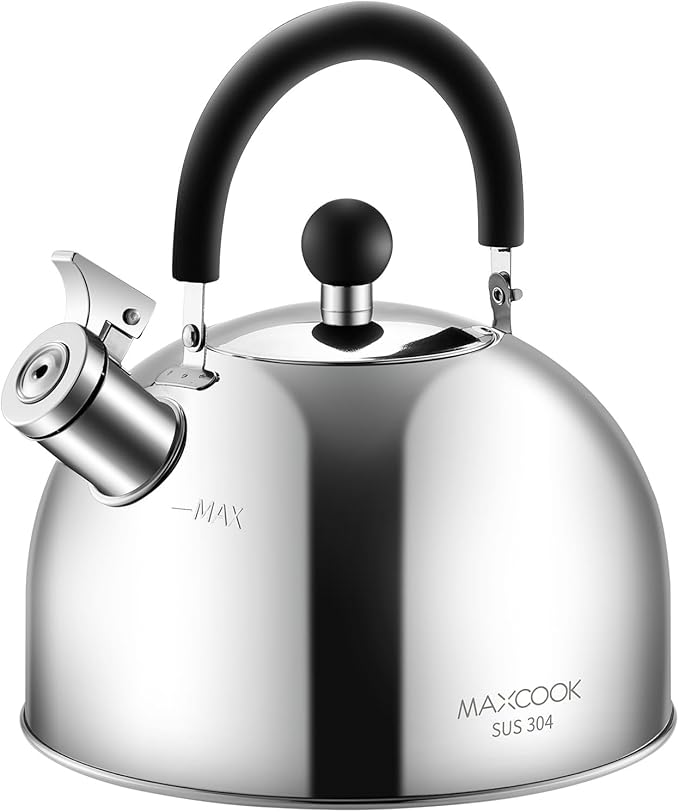 304 Stainless Steel Whistling Tea Kettle 3.17 Quart/3L Tea Pot, Suitable to Boiling Water & Tea on