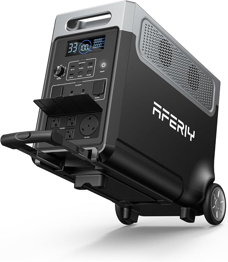 AFERIY 3840Wh Portable Power Station,120V AC Outlets x 5,2.5H Fast Charge,3600W LiFePO4 Battery