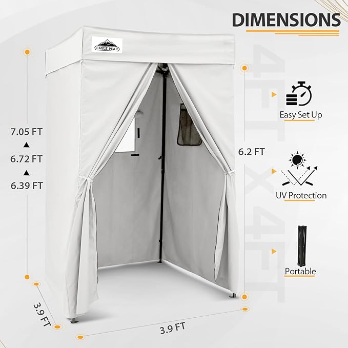 EAGLE PEAK Flex Compact 4x4 Pop-up Canopy Changing Room, Portable Privacy Dressing Room for Indoor