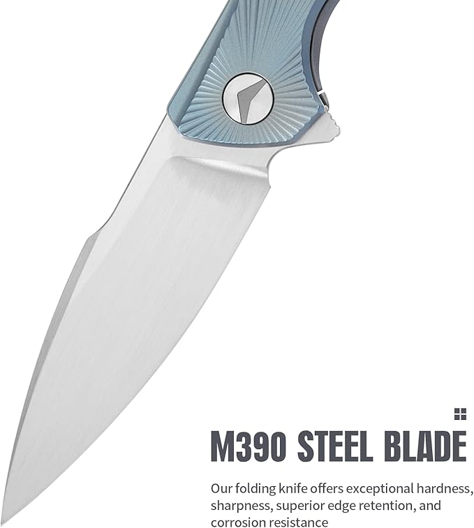 Folding Knife pocket knife EDC Knife With Clip Survival knife Hunting knife - M390 Steel Titanium