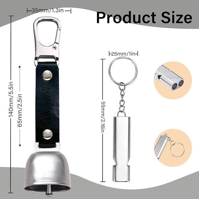 Bear Bell with Magnetic Silencer|Bear Bells for Hiking & Camping|Bear Deterrent Device with