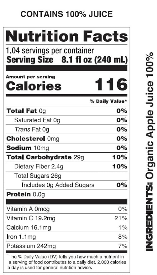 Pomona Organic Apple Juice (Pack of 12), Cold Pressed USDA Organic Juices, Apples And Lemon Juice