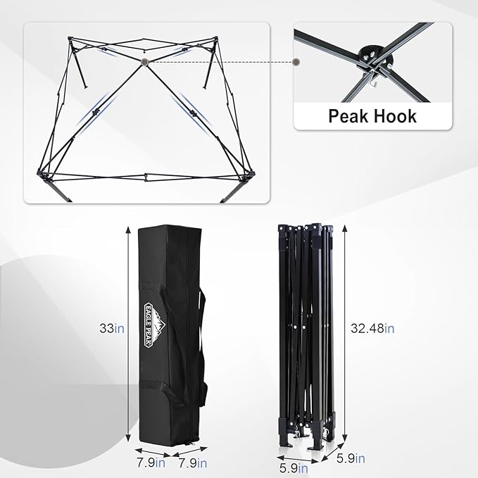 EAGLE PEAK Flex Ultra Compact 5x5 Pop-up Canopy, Sun Shelter, Changing Room, Portable Privacy