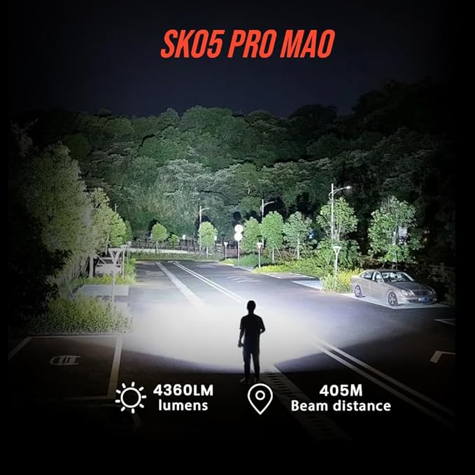 SK05 PRO Mao EDC Flashlight 4360 Lumens, 8000mAh Rechargeable LED Flashlight & Power Bank, 3-in-1