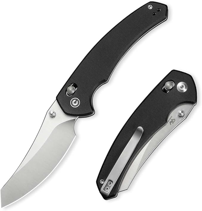 CIVIVI Sixgill Folding Pocket Knife for EDC, 3.41'' Nitro-V Blade G10 Handle, Deep Carry Reversible