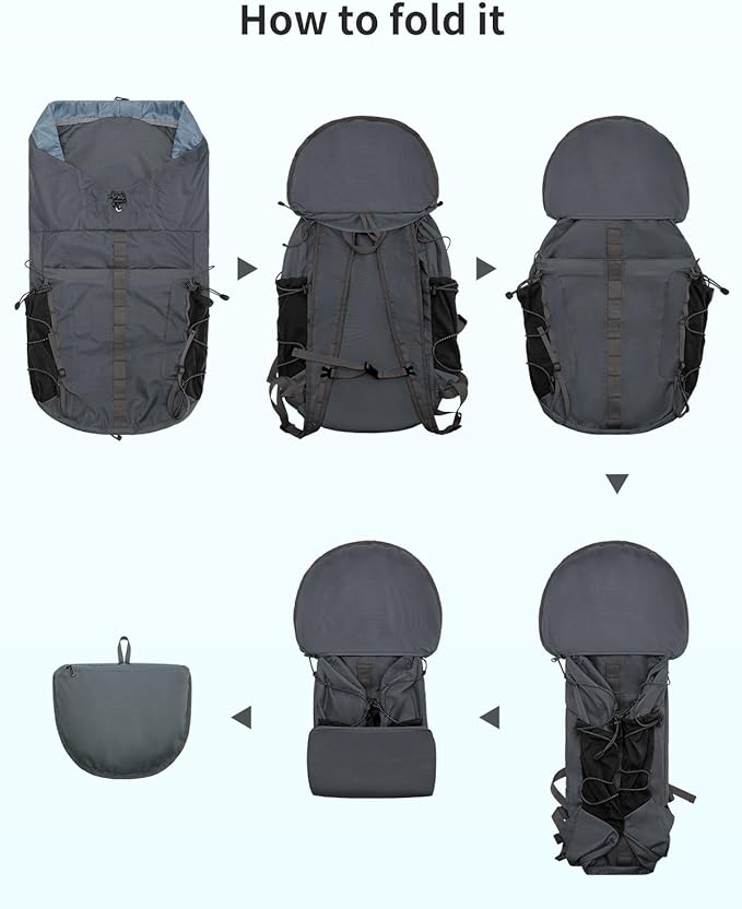 Blue Quartz Hiking Backpack 30L Lightweight Packable Backpack for Travel, Water Resistant Foldable