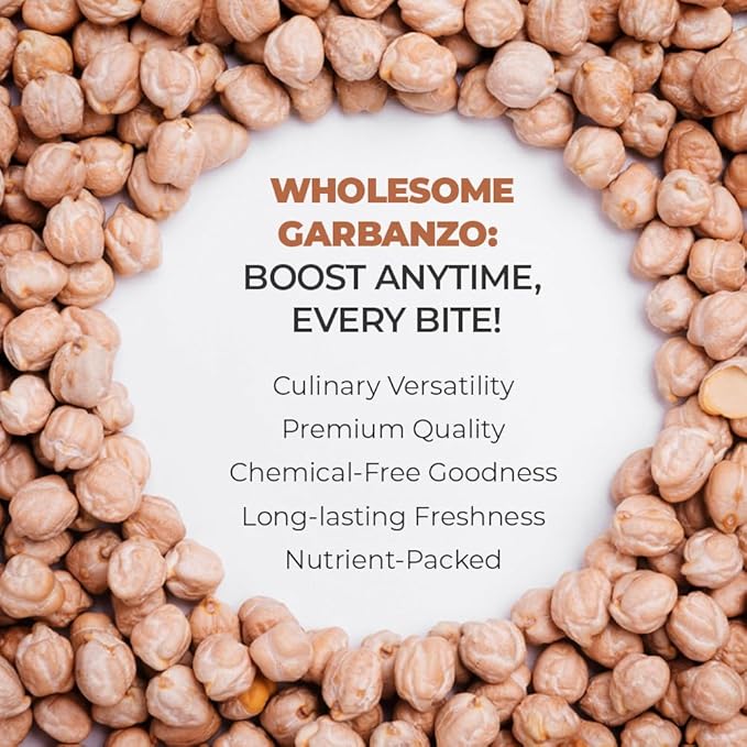 Pride Of India | Indian Whole White Garbanzo Beans 3 Pound (1.3 kg) Jar | Protein & Fiber Rich