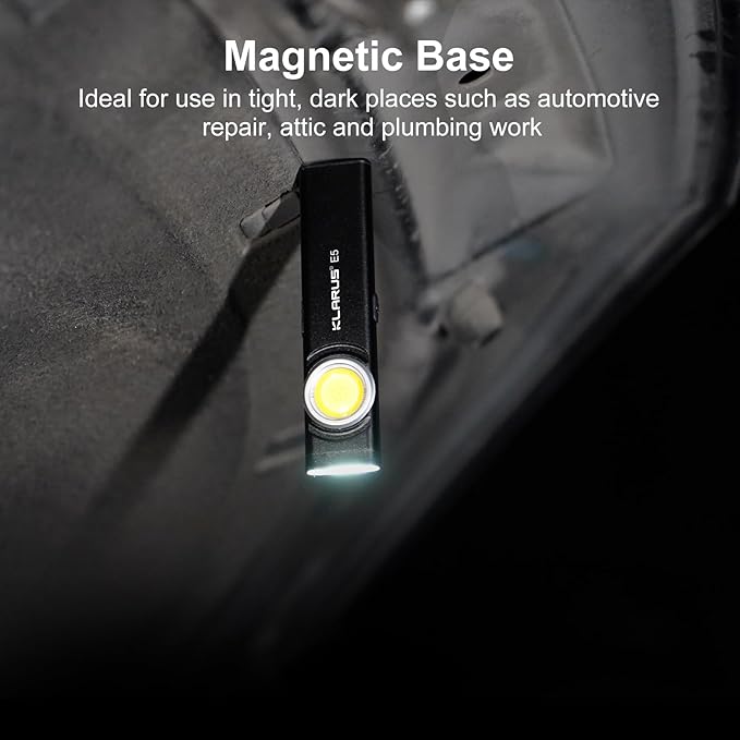 klarus E5 Pocket Flashlight, Rechargeable EDC Flashlight, Super Slim 4.2x1x0.3inch, 600 Lumens