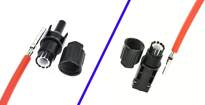 1 Pair Black + Red 10AWG(6mm²) Solar Panel Extension Cable Wire Connector Solar Adaptor Cable with