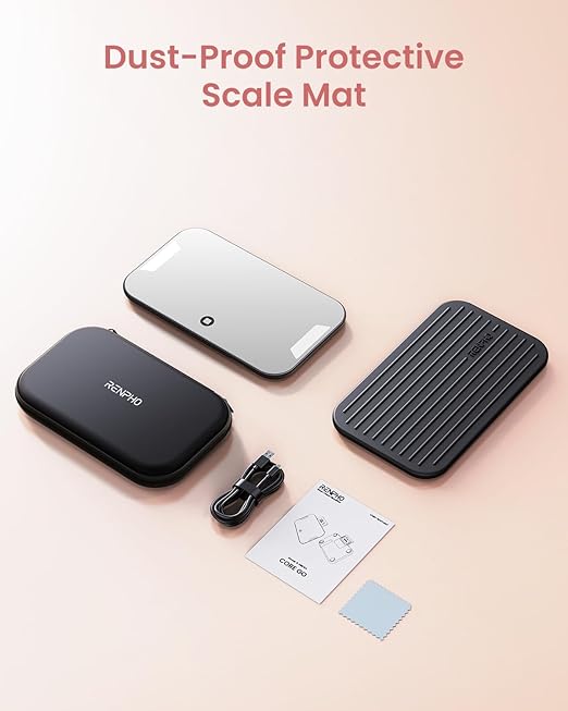 RENPHO Portable Rechargeable Scale for Body Weight, Travel Weight Scale with Travel Makeup Mirror