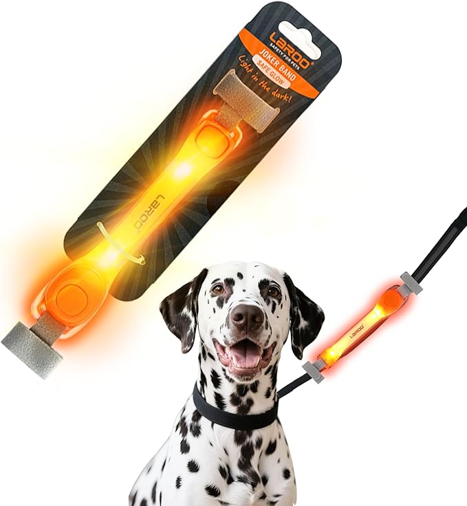 LaRoo Light Up Dog Collar with Nylon Stickers, Universal Glowing Collar Accessories for Leash