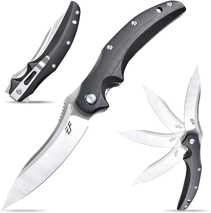 Eafengrow EF951 Folding Knife,D2 Blade and G10 Handle with Liner Lock Ball Bearing Pocket Knife EDC