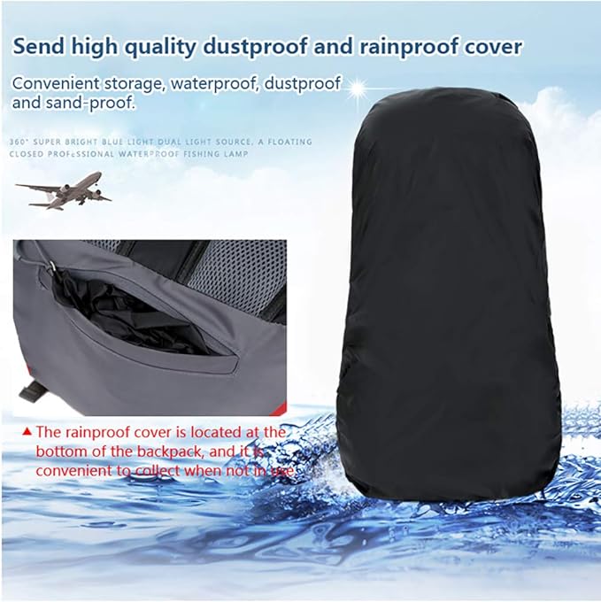 Bseash 60L Waterproof Hiking Camping Backpack with Rain Cover, Large Outdoor Sport Travel Daypack