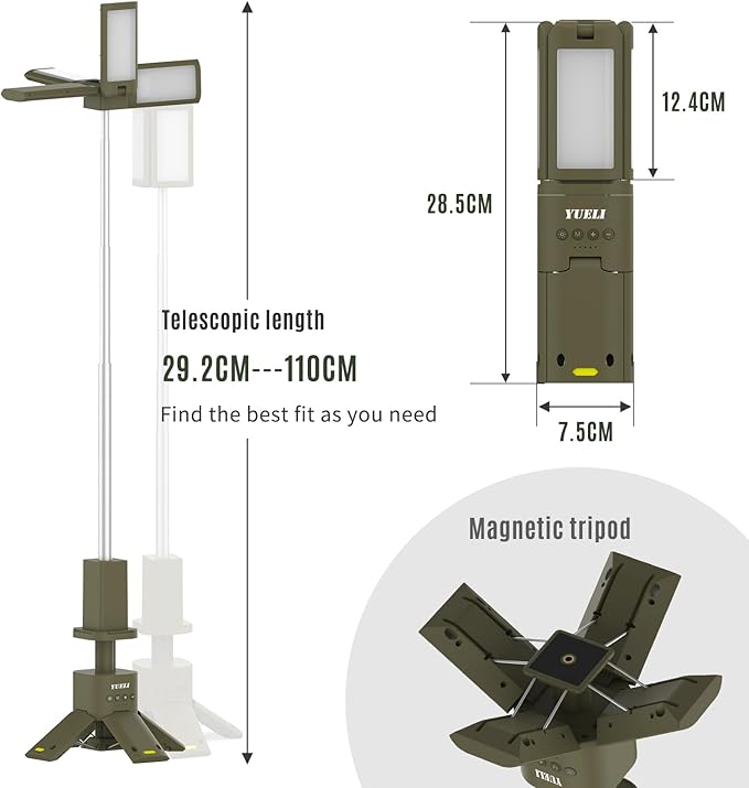 Telescopic Camping Lights Rechargeable 14000 mAh Led Multifunction Magnetic Lanterns Job Site