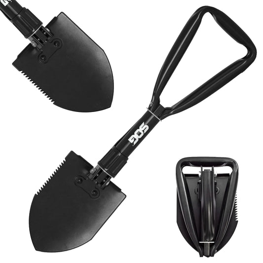 SOG Entrenching Tool- 18.25 Inch Folding Survival Shovel with Wood Saw Edge and Tactical Shovel