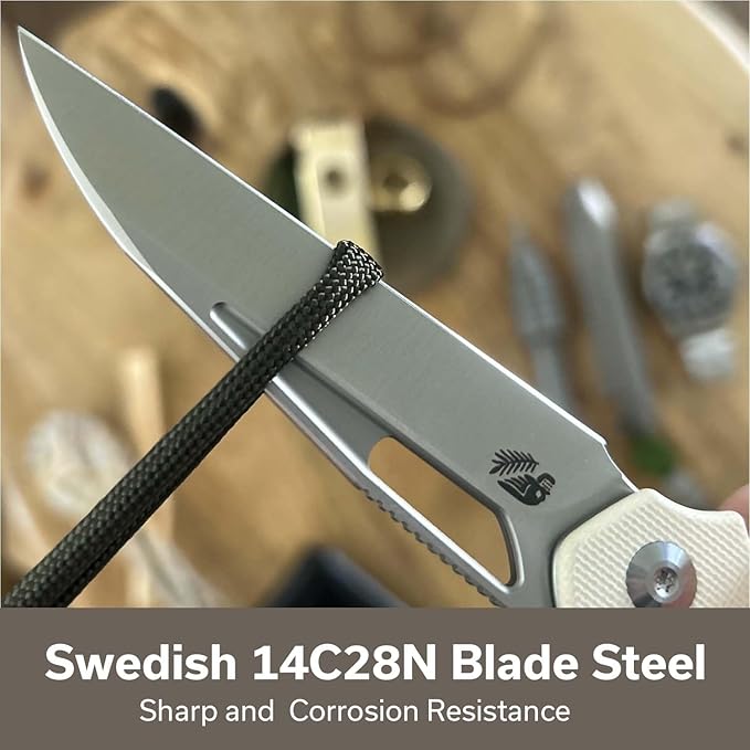 CIVIVI Guile Pocket Knife, Folding Knife for EDC, 3.25" Swedish 14C28N Blade G10 Handle with