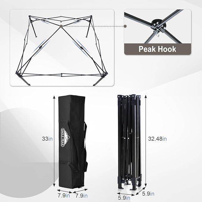 EAGLE PEAK Flex Ultra Compact 5x5 Pop-up Canopy, Sun Shelter, Changing Room, Portable Privacy Tent