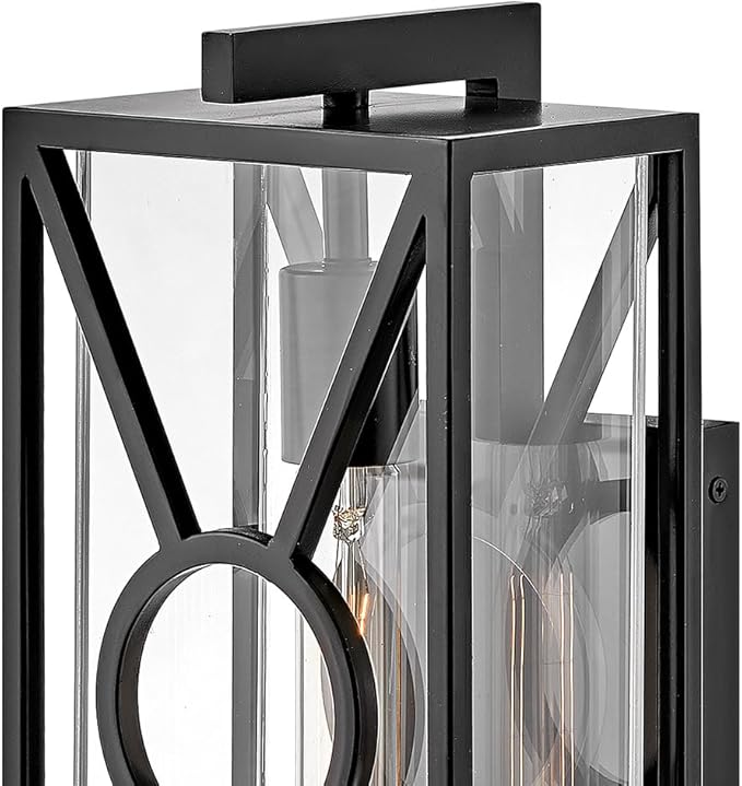 Hinkley Brixton Medium Wall Mount Outdoor Lantern - Rust & Corrosion Resistant, Clear Mitered