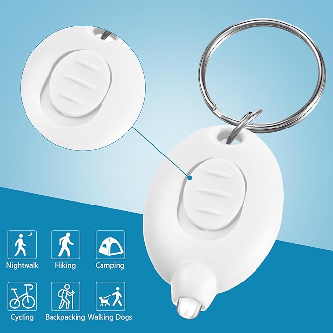 Hicarer 42 Pcs Mini Keychain LED Flashlight Badge Lights for Nurses Key Ring Light with White Beam