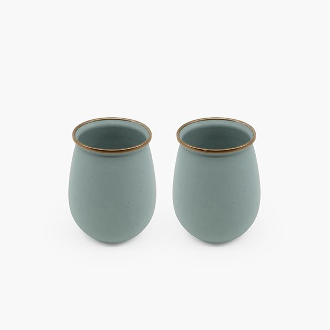 Barebones Enamel Tumblers Set of 2 - Vintage-inspired Design - Durable and Suitable for Outdoor