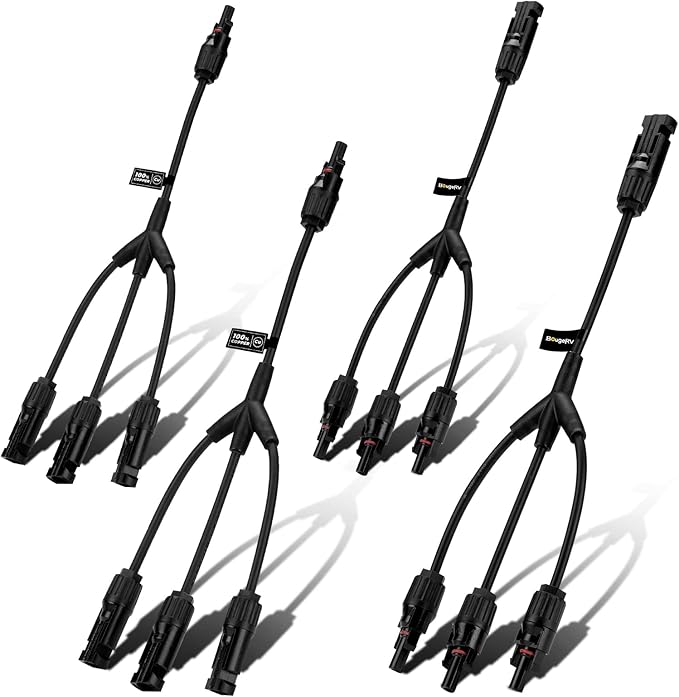 BougeRV Solar Y Branch Connectors Solar Panel Parallel Connectors 1 to 3 Solar Cable Wire Plug Tool