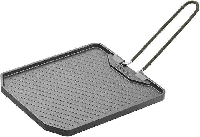 Naturehike Camping Frying Pans Nonstick With Folding Handle, Square Portable Grill Pan for Cooking